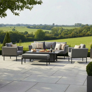 Maze - Outdoor Fabric Pulse 3 Seat Sofa Set with Rising Table - Zinc Grey