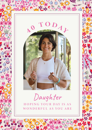 Cath Kidston 40 Today Daughter Floral Photo Upload Card