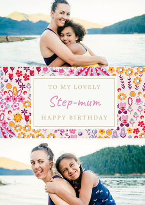 Cath Kidston To My Lovely Step Mum Happy Birthday Floral Photo Upload Card