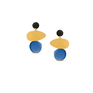 Boucles d'oreilles Joan Miró bleues et noires