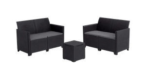 Marie 4 Seater Double Lounge Set  - Graphite