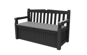 Eden 265L Storage Bench - Light Gray + Dark Gray