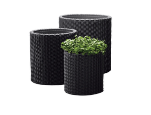 Cylinder Planter Set of 3 - Graphite