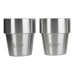 Pack de 2 tazas Hotaka doble pared de acero inoxidable (Gris)