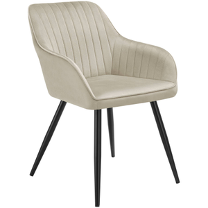 Chair Marilyn - velvet look, quilted, continuous backrest, slim steel legs