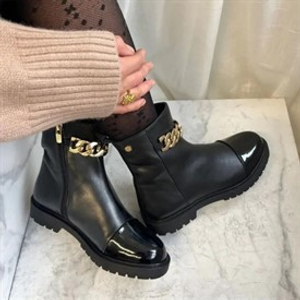 Copenhagen Shoes Dames Bloemen Ogen Laarzen 2207 Zwart/Goud