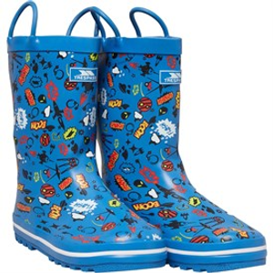 Trespass Jongens Childrens Apolloton Cartoon Printed Wellington Regenlaarzen Blauw