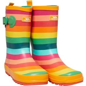 Trespass Junior Childrens Puddle Rainbow Printed Wellington Regenlaarzen Multi Gestreept