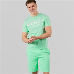 Bench Heren Nuvero T-shirt En Shorts Set Deep Mint