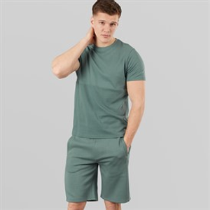 Bench Heren Varem T-shirt En Shorts Set Basalt Green