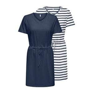Only Dames Set van 2 jersey jurken navy blazer