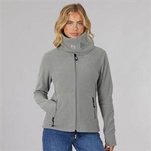 Bench Dames Trechter Microfleece Trainingsjack Grafiet Grijs