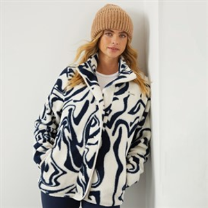 Bench Dames Gorla Borg Fleece Winter wit / Navy Swirl