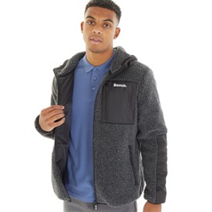 Bench Heren Brecon Fleecejacke mit Reißverschluss Schwarz Melange