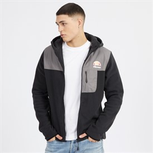 Ellesse Heren Drago Fleece-Jacke mit Kapuze Schwarz