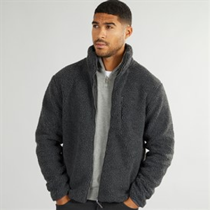 French Connection Herensweater met hoge hals van borg Charcoal Mel