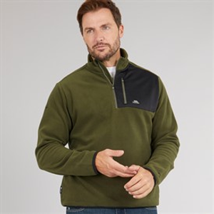 Trespass Heren Mcgeechan 1 / 2 Zip Micro Fleece Donker Groen