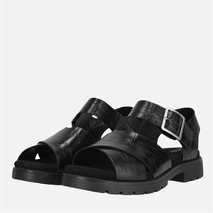 Clarks Dames Premium Orinoco Kruis Sandalen Black Interest