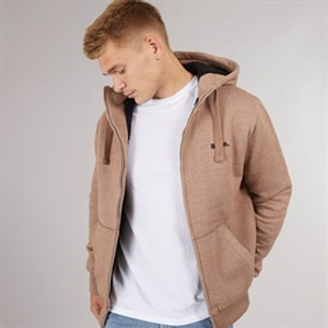 Bench Heren Baraz Borg Gevoerde Hoodie Taupe Marl