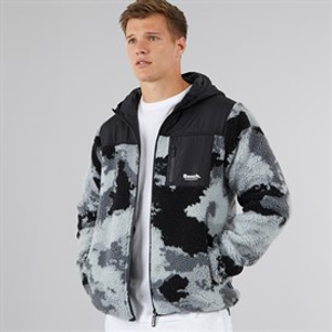 Bench Herren Sableo Fleece Kapuzenpullover Schwarz Camouflage
