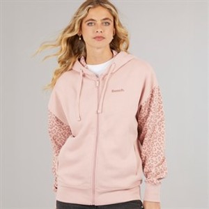 Bench Damen Liney Zip Thru Hoodie Hell Staubig Rosa