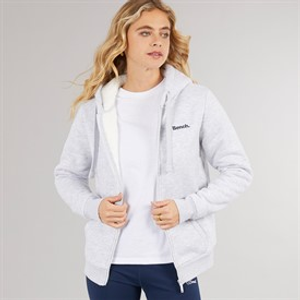 Bench Zachtgekleurde Teddy gevoerde Hoodie met ritssluiting Grijs Melange Dames