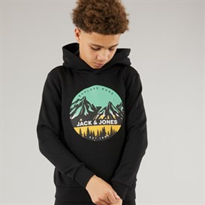 JACK & JONES Junge Peak Kapuzenpullover Schwarz