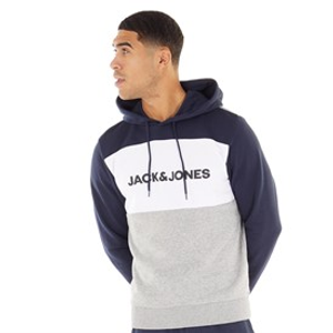 JACK & JONES Hoodie met Logo Blokkering Navy Blazer Heren