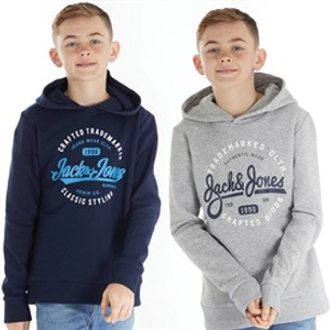JACK & JONES Jongens Mikk Set van 2 Hoodies Donkerblauw/Lichtgrijs Melange