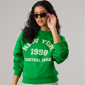 JJXX Dames Merle Crew Sweatshirt Groen Beeprint New York