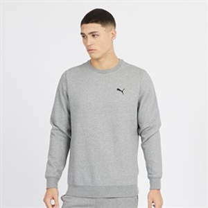 Puma Sweatshirt met klein logo Heren Medium Grijze Melange