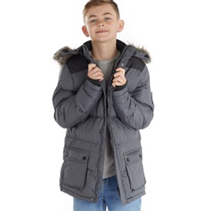 Bench Jongens Axel Gevoerd Parka Staalgrijs