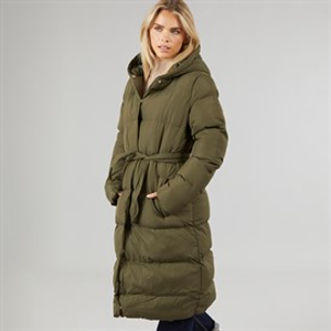 Brave Soul Maxi Pufferjas Dames Wijnrood Khaki