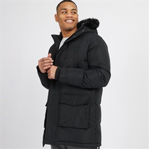 Brave Soul Lange Parka Heren Jethrow Tech Zwart