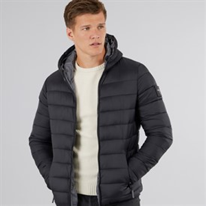 Crosshatch Heren Gewatteerd Puffer Jas Zwart
