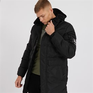 Crosshatch Lange Jas Heren Milwaka Zwart