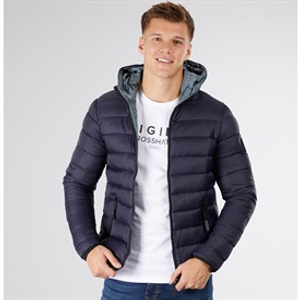 Crosshatch Heren Gattering Puffer Jas Middernacht