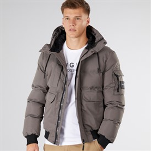 Crosshatch Heren Milwaka Jas met Capuchon en Fleece Voering Antraciet