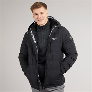 Crosshatch Heren Pittsburgh Gevoerde Hoodie Jacket Zwart