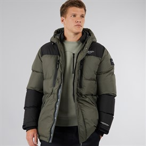 Crosshatch Heren Squadage Paneel Jas Olijfgroen