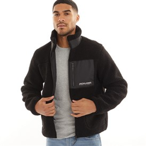 JACK & JONES Herren Vesterbro Teddy Jacke Schwarz