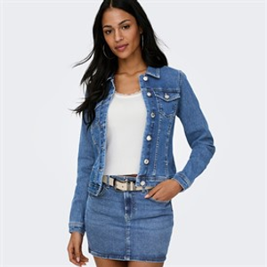 Only Dames Denim Jas Medium Blue Denim