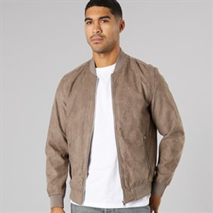 PRODUKT Heren Ron Faux Suede Bomber Falcon Faux Suede