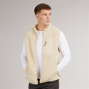 True North Heren Pile Vest Beige