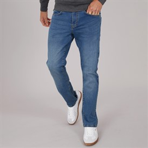 Crosshatch Herren Bandol Jeans mit geradem Bein Blau