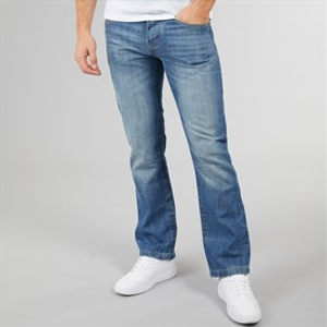 Crosshatch Nieuwe Baltimore Jeans met riem Rechte Jeans Licht gewassen