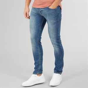 Crosshatch Heren Barbeck Slim Fit Jeans Stonewash