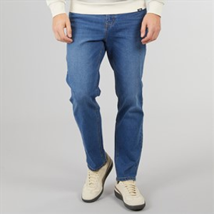 Crosshatch Heren Dalesman Relaxed Fit Jeans Middelblauwe Was