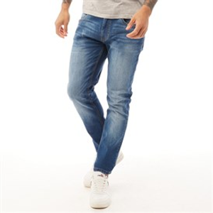 Duck And Cover Heren Slim Fit Jeans Stonewash