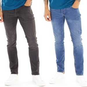 JACK & JONES Jeans Herren Glenn Sq354/327 2er-Pack Blau/Schwarz